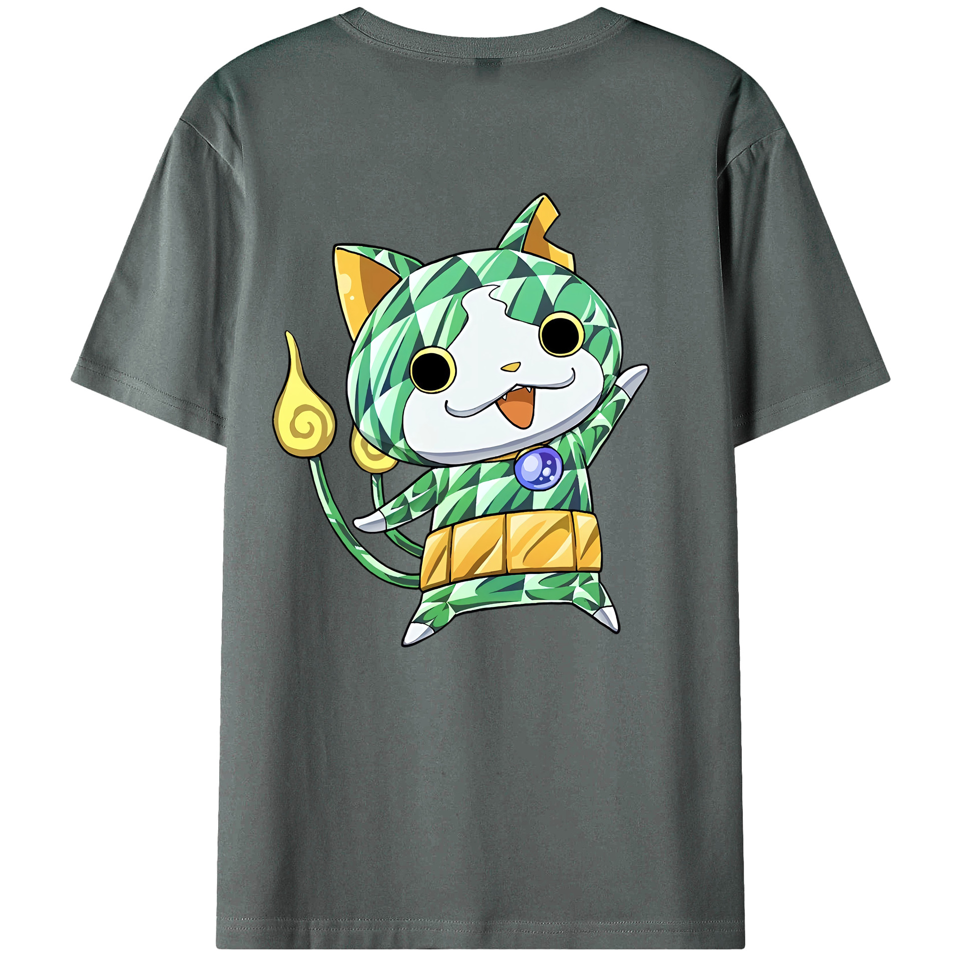 （画像用） 妖怪ウォッチ Yo-kai Watch 綿100％ メンズ半袖Tシャツ（バックプリント） 通気性